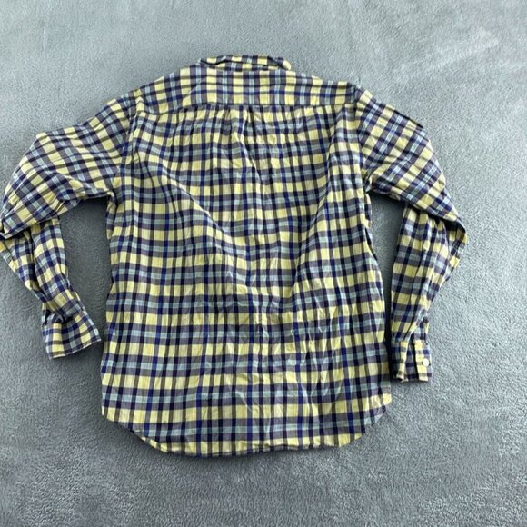 J.Crew Mens Madras Plaid Button-Down Shirt Size L Yellow & Blue 5252 - Picture 2 of 8